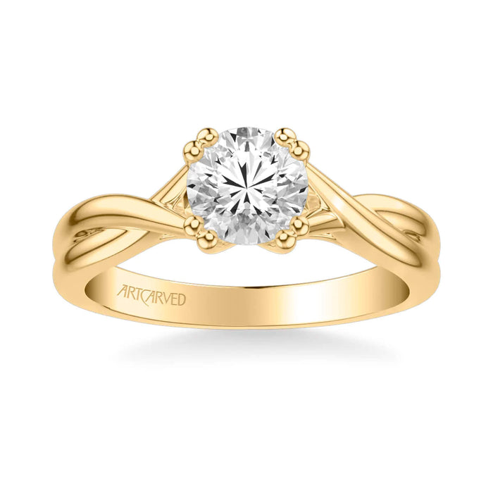 Solitude Contemporary Solitaire Twist Engagement Ring Setting
