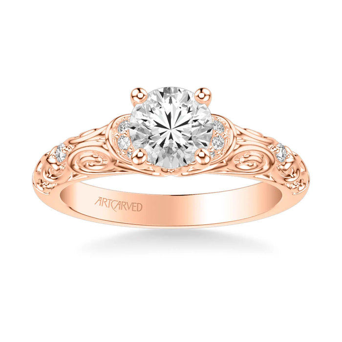 Peyton Vintage Side Stone Engagement Ring Setting