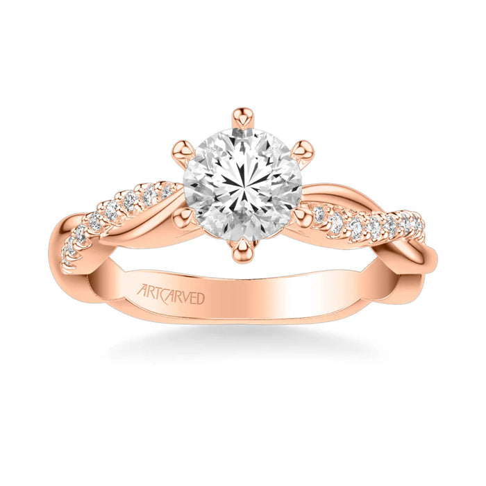 Marnie Contemporary Side Stone Twist Engagement Ring Setting