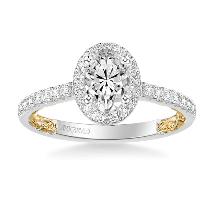 Falyn Classic Oval Halo Engagement Ring Setting
